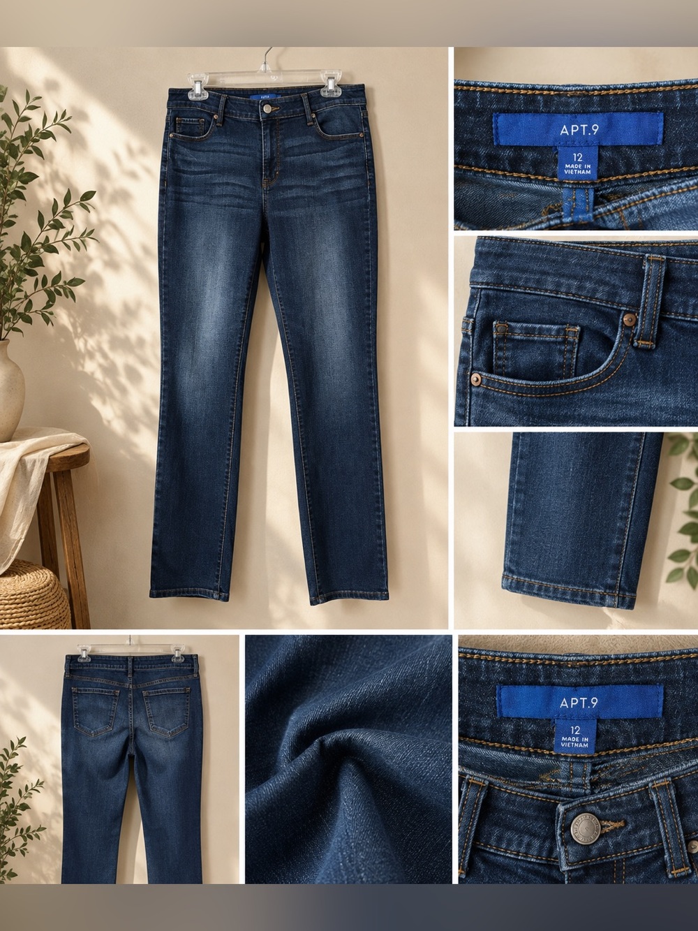 APT. 9 Women’s Straight Leg Jeans – Size 12